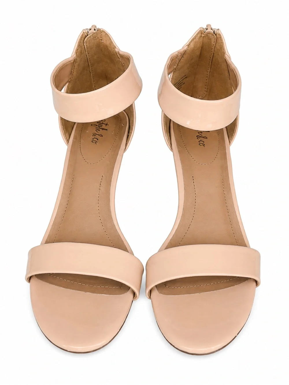 Style & Co Paycee Patent Sandals Women’s 10.5M Nude Block Heel Shoes